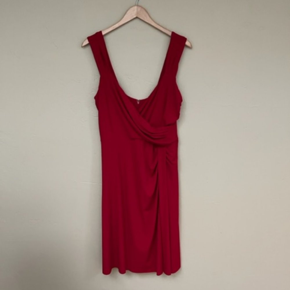 NWOT Ann Taylor | Jersey Tucked Strap Dress | Rich Ruby (red) | Size 12